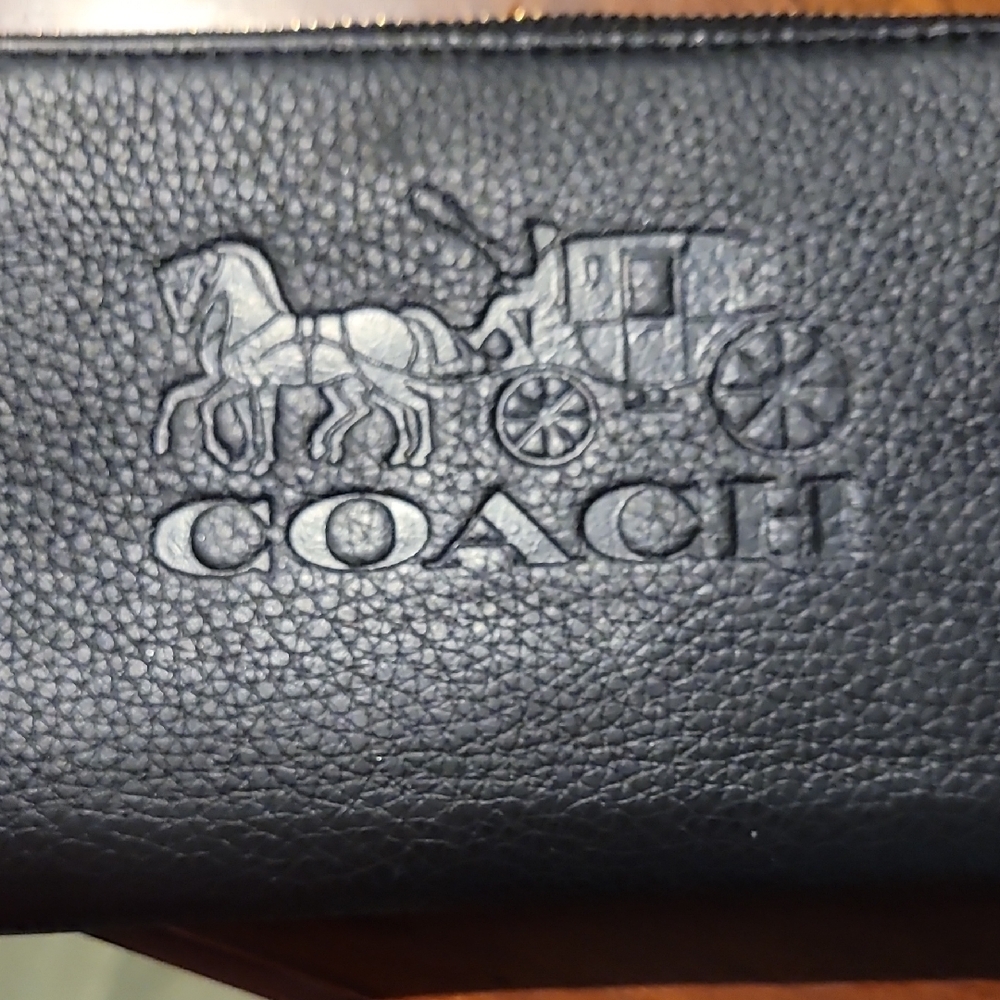 Coach Black Textured Leather Wallet